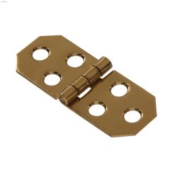 3\/4\" x 1-13\/16\" Bright Solid Brass Decorative Hinge-2\/Pack