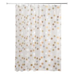 72" x 72" Metallic PEVA Gilly Dot Shower Curtain