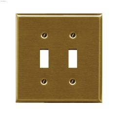 Brass Metal Double Toggle Wallplate