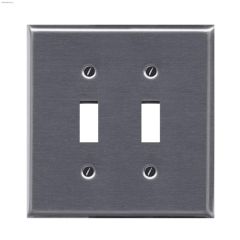 Chrome Metal Double Toggle Wallplate
