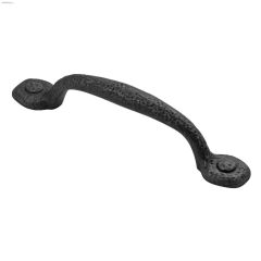 3.78" Black Iron Refined Rustic Door Pull