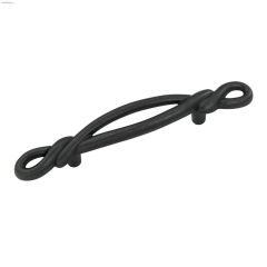 3" Black Iron French Twist Door Pull