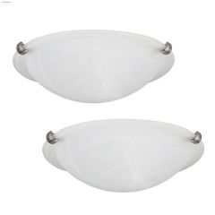 2 Light A 60 Watt Brushed Pewter Flushmount Light-2/Pack