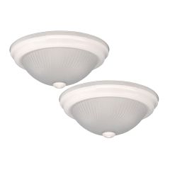 1 Light A 75 Watt White Flushmount Light-2/Pack