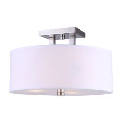 River 15" Brushed Nickel Semi Flushmount