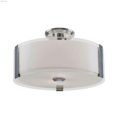 Zurich 3 Light 100 Watt Chrome Semi Flushmount Ceiling Light
