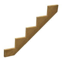 4.8' x 10" x 2" Brown Pressure Treated 5-Step Stair Stringer