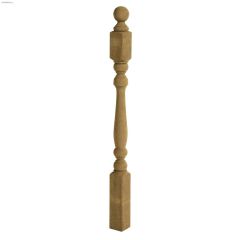 4\" x 4\" x 48\" Brown Colonial Ball Top Deck Post