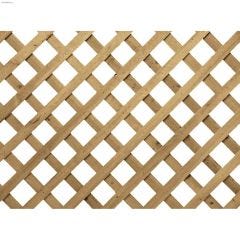 4' x 8' Pressure Treated Wood Brown Regular Lattice