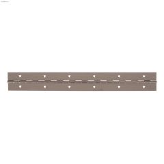 72\" x 1-1\/4\" Nickel Plated Continuous Hinge