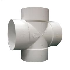 4\" Hub White PVC Sewer Cross