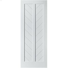 37\" x 84\" Prime White Chevron Barn Interior Door