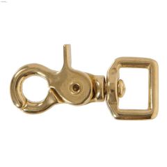 5\/8\" x 2-1\/2\" Solid Brass Swivel Eye Trigger Snap