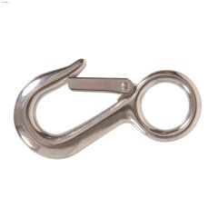 1-1\/8\" x 4-1\/2\" Stainless Steel Fixed Eye Snap Hook