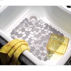 10-1\/4\" x 12-1\/4\" Graphite Pebblz Regular Sink Mat