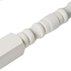 36\" x 1-1\/4\" White Lacquer Square Top Turned Baluster