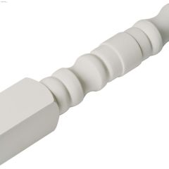40\" x 1-1\/4\" White Lacquer Square Top Turned Baluster