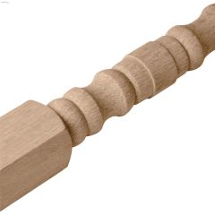 36\" x 1-1\/4\" x 1-1\/4\" Solid Oak Square Top Turned Baluster