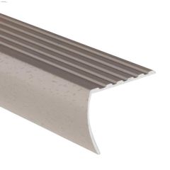 12' x 1-1\/8\" Hammered Silver Drop Stair Nosing