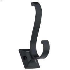 2-29\/32\" Matte Black Single Scroll Hook