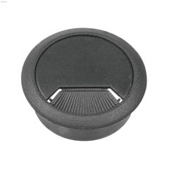 2-3\/8\" Opening Gray Plastic Swivel Desk Grommet-1\/Pack