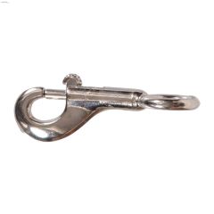5\/8\" x 3-3\/8\" Nickel Plated Fixed Eye Bolt Snap