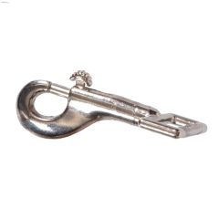 1\" x 3-1\/8\" Nickel Plated Fixed Eye Bolt Snap