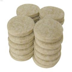1-1\/2\" Beige Round Self-Adhesive Felt Pad Bonus Pack
