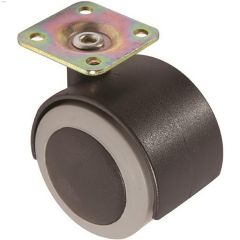 2\" Black\/Gray Tread Plate Light Duty Twin Wheel Caster