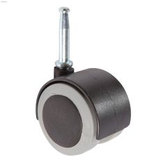2\" Black\/Gray Stem Light Duty Twin Wheel Caster