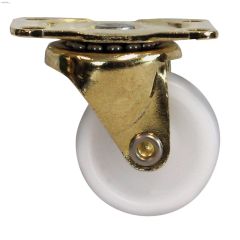 1-1\/4\" White Light Duty Rectangular Swivel Plate Caster