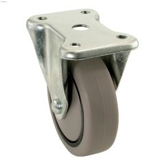 3\" x 3-13\/16\" Black Medium Duty Rigid Swivel Caster