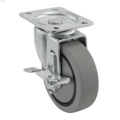 3\" x 3-13\/16\" Black Medium Duty Swivel Caster With Brake