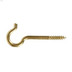 3-3\/8\" Solid Brass Ceiling Round Screw Hook-2\/Pack
