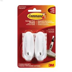 Command\u2122 White Medium Wire Hook