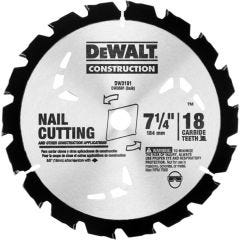 Small Dia Construction Circular Saw Blade 7-1\/4\" 18 Teeth