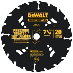 Small Dia Construction Saw Blade 7-1/4" x 0.045" 20 Teeth