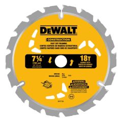 Small Dia Construction Saw Blade 7-1/4" x 0.045" 18 Teeth