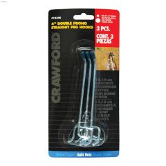 Light Duty 4\" Double Prong Straight Hook With Safety Tips