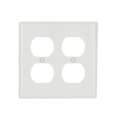 White Nylon (2) Duplex Receptacle Wall Plate