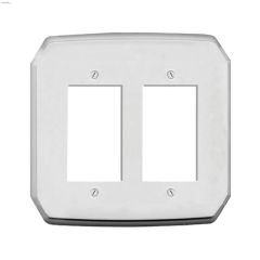 White Plastic Double Rocker Wall Plate