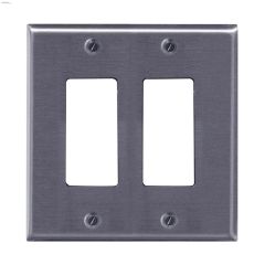 Chrome Metal Double Rocker Wall Plate