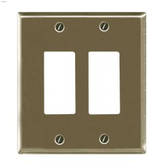 Satin Nickel Metal Double Rocker Wall Plate