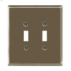 Satin Nickel Metal (2) Double Toggle Wall Plate