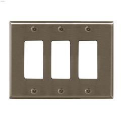 Satin Nickel Metal Triple Rocker Wall Plate