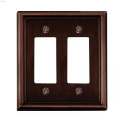 Oil Rubbed Bronze Metal Double Rocker Wall Plate