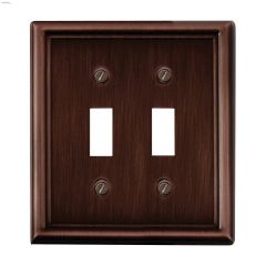 Oil Rubbed Bronze Metal (2) Double Toggle Wall Plate