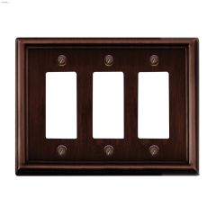 Oil Rubbed Bronze Metal Triple Rocker Wall Plate