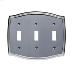 Etched Steel Triple Toggle Wall Plate