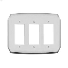 White Plastic Triple Rocker Wall Plate